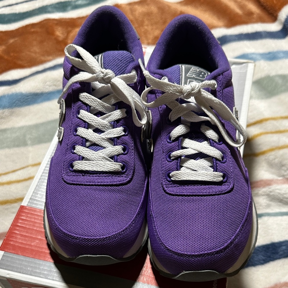 New Balance Women's Purple Canvas Lace-Up Sneakers with White Accents